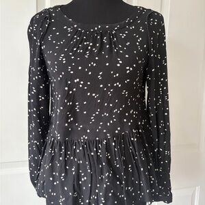 Maeve Black and White Patterned Blouse XS